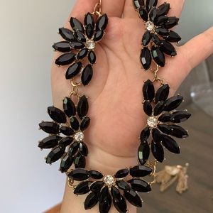 Black/Gold floral necklace